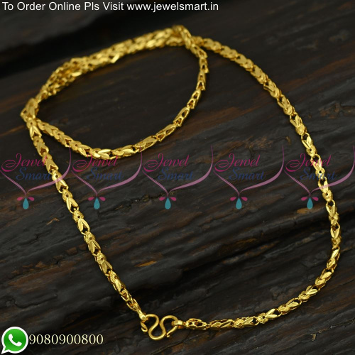 C0863 18 Inches Gold Plated Fancy Fish Design Short Chain Daily Wear 6 Months Warranty