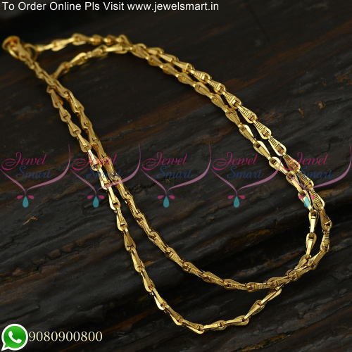C0883 18 Inches Gold Plated Fancy Fish Design Short Chain Daily Wear 6 Months Warranty