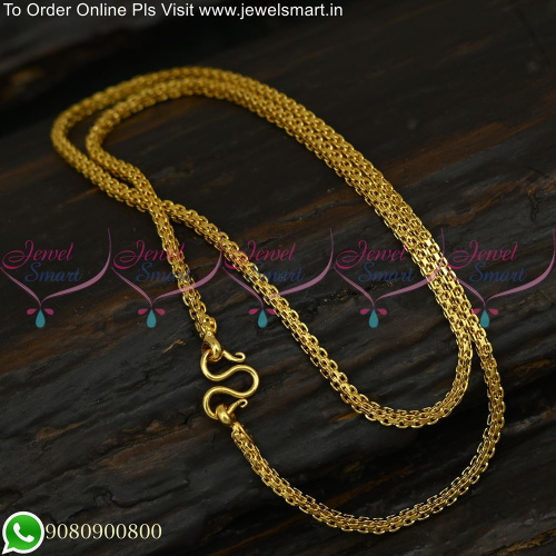 C0871 18 Inches Gold Plated Fancy Mens Design Short Chain Daily Wear 6 Months Warranty