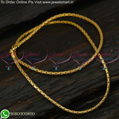 C0880 18 Inches Gold Plated Fancy Design Short Chain Daily Wear 6 Months Warranty