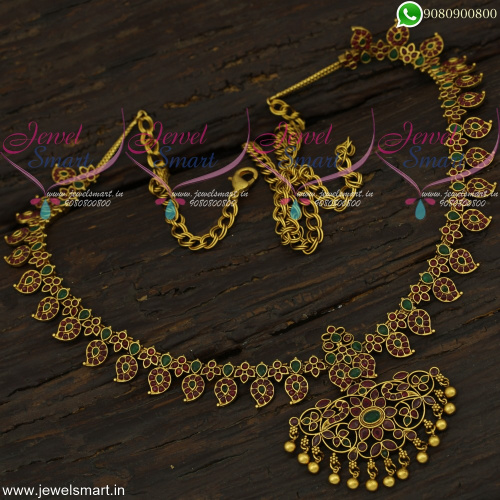 2 In One Hip Chain Latest Stone Vaddanam Chain Type Flexible Long Necklace