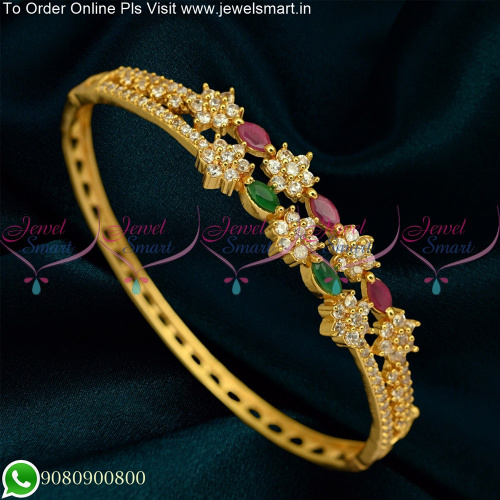 Single Piece Gold Forming Jewellery Bracelets Latest Diamond Finish B25337