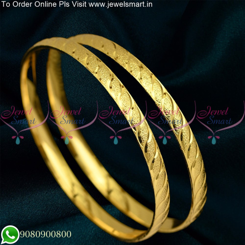 Gold Look Covering Bangles South Indian Jewellery For Daily Wear B25335