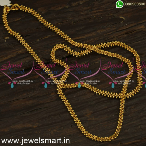 24 Inches 4 Sided Designer Gold Chains Patterns Covering Party Wear Online 