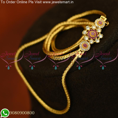24 Inches Roll Kodi Floral Mugappu Gold Chain Designs Online C25456