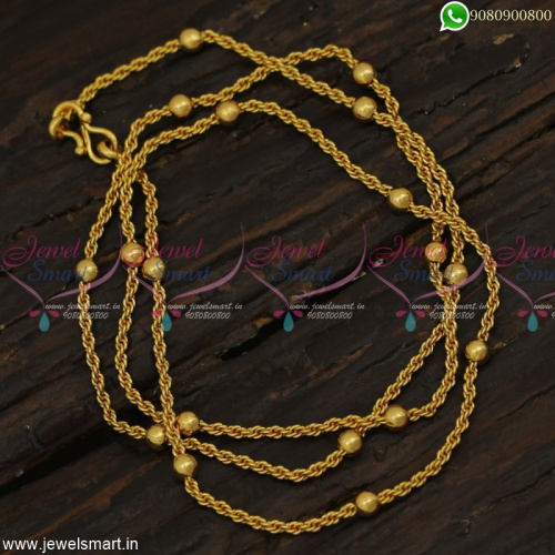 24 Inches Gold Plated Thin Ball Design chain Daily Wear Covering Jewellery Jewelsmart