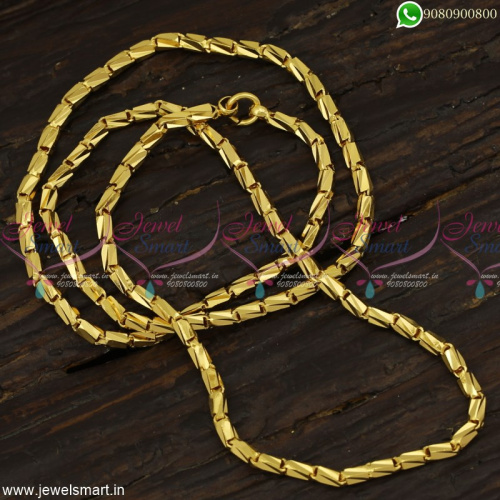 24 Inches Tube Cutting Fancy Gold Chain Designs For Ladies Daily Wear Imitation C23159