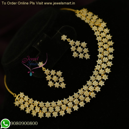 Stellar Elegance: 3 Line Star Necklace Set - Trending Online Jewellery at Affordable Prices NL26205