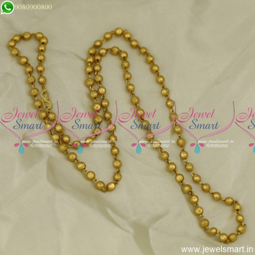 30 Inches Long Gold Chain Designs Beads Model Daily Wear Jewellery Online C23864