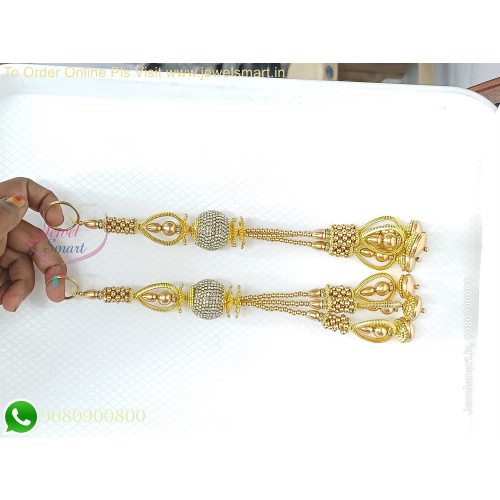 25 cms Long Size Stone & Bead Work Latkans in Gold, Silver, Copper | Ethnic Wear Accessories L26447