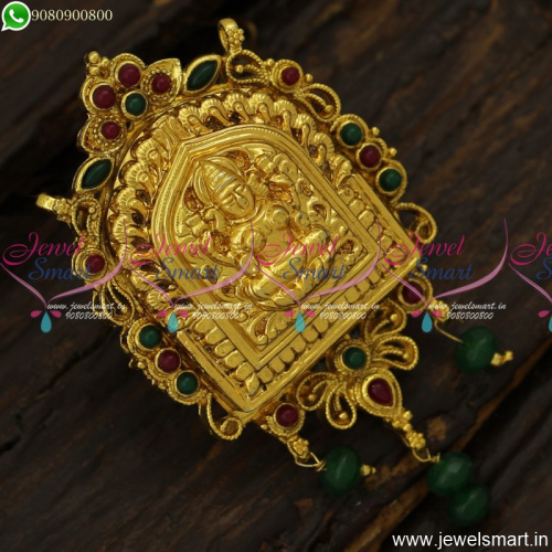 3D Embossed Laxmi God Temple Jewellery Heavy Pendant Design Antique  PS23908