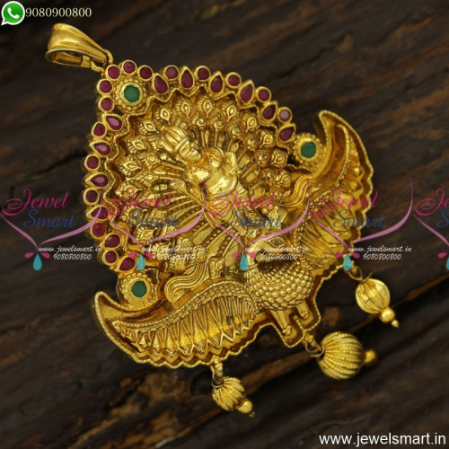 3D Embossed Lord Murugan Temple Jewellery Pendant Design Antique PS23907