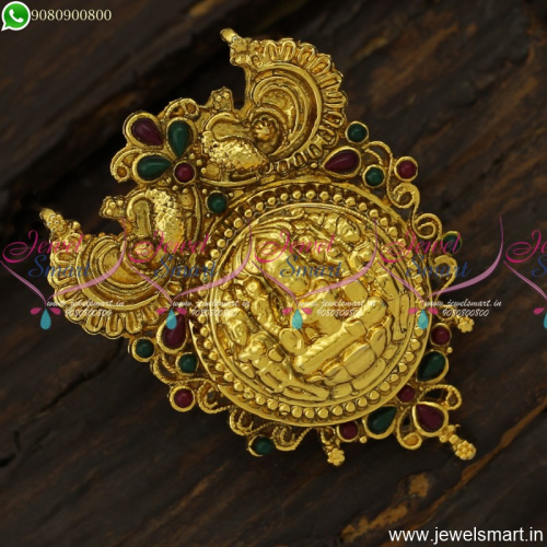 3D Embossed Temple Jewellery Antique Reddish Pendant Design Online Shopping PS23906