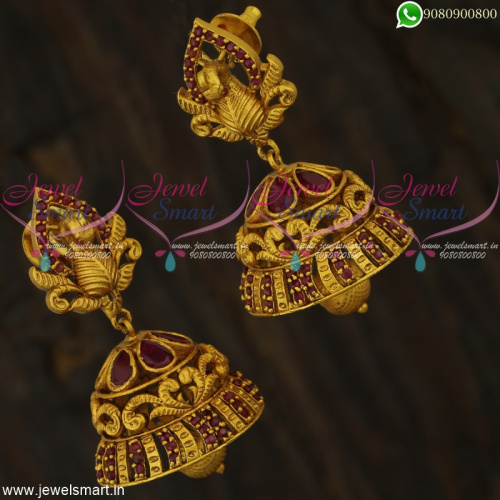 3D Peacock Fashionable Jhumka Earrings New Design Matte Finish Jewellery 