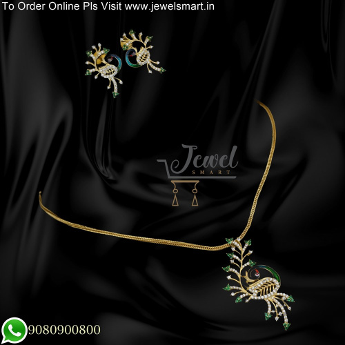 Meenakari With CZ Gold Plated 92.5 Pure Silver Chain Necklace Sets PS25304