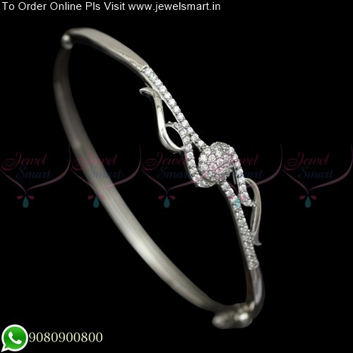 Latest Diamond Look Sterling Silver Kada Bracelets Budget Friendly Precious B25275