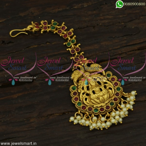 Admirable Pearl Maang Tikka Temple Jewellery NethiChutti New Bridal Wear Collections