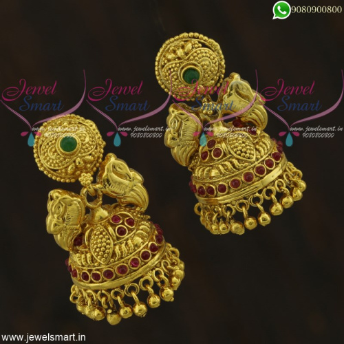 Adorable Antique Jhumka Earrings Gold Kammal Traditional Design