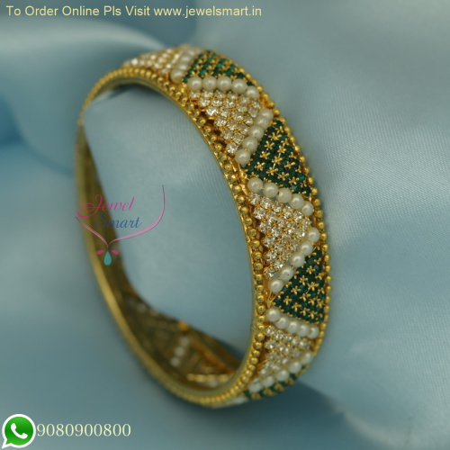 Affordable Party Wear Broad Gold Plated Colour Stone Bangles – Elegant Designs B26171