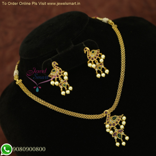 Affordable South Indian Attigai Style Antique Gold Necklace Set NL26062