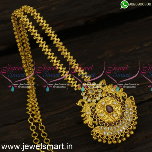 Amazing Dollar Chain Designs For Women One Gram Gold Peacock Jewellery Online PS24308