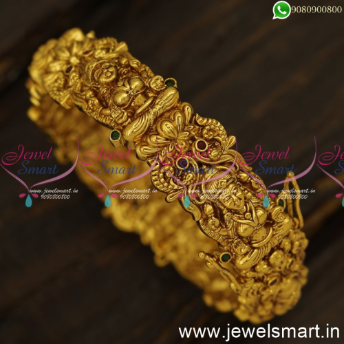 Amazing Gold Bangles Design Nakshi Temple Jewellery Kada Bracelets Online B24460