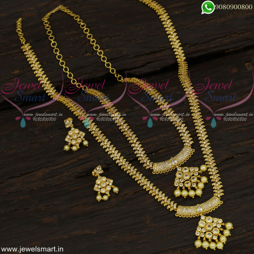 Amazing Long Necklace Combo Bridal Jewellery Set Gold Plated Latest NL22692