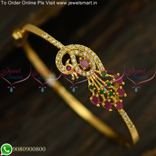 Amazing Peacock Design Gold Plated Bracelets Low Price Online B25131