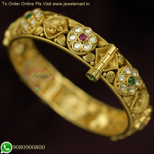 Exquisite Antique Gold Bridal Kundan Bangles | Premium Imitation Jewellery Designs B26152