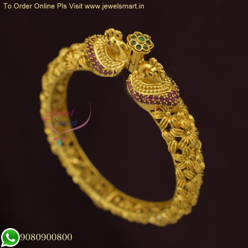 Exquisite Antique Gold Peacock Kada - Affordable Bracelets Online