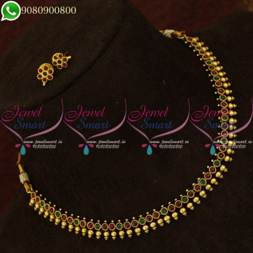 Antique Gold Plated Beads Necklace Trendy Necklace Set Kids Jewellery NL20886