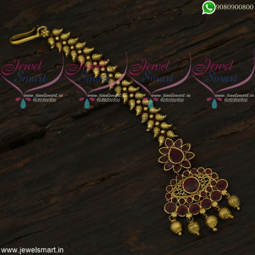 Antique Maang Tikka Gold Design Bridal Jewellery Unique Nethi Chutti T22008