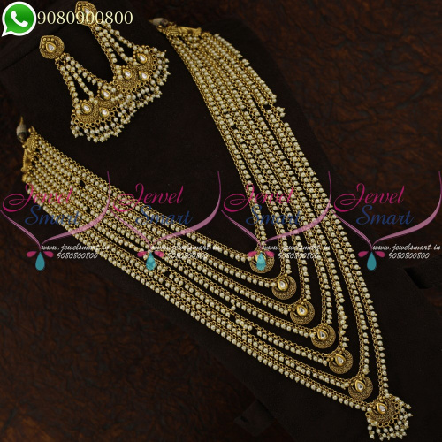 Antique Pearl Golden Layer Long Necklace Necklace Fashion Jewellery Collections NL21215