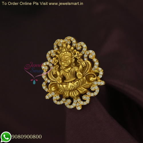 Antique Gold Temple Finger Ring with Adjustable Design at a Budget-Friendly Price F26247