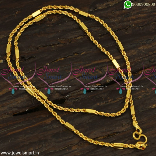 Appealing Twisted Model Gold Chains With Capsules Daily Wear Artificial Jewellery Online C23254