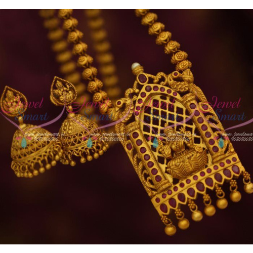 Astonishing Chain With Dollar and Jhumkas Matte Finish Temple Jewellery CS12851A