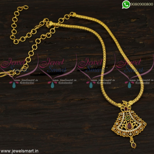 Attigai Style Chain Necklace Gold Covering Daily Wear Jewellery Online NL22642