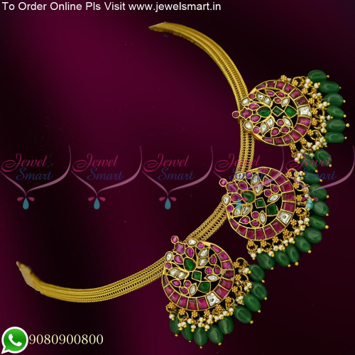 Attigai Style South Indian Jadau Kundan Gold Necklace Designs NL25373