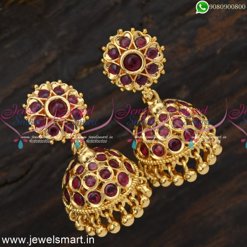 Awe-Inspiring Traditional Jhumkas Online Kal Jimikki Push Light Weight J24873
