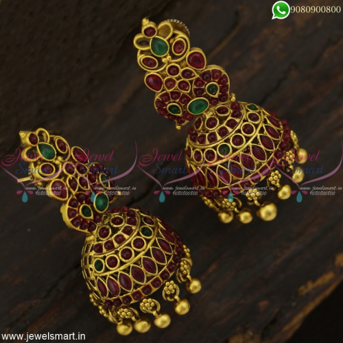 Awesome Antique Gold Design Jhumka Earrings South Indian Imitation Jewellery J22959