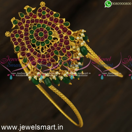 Awesome Bridal Jewelery Hand Vanki Designs For Light Colour Sarees Bajuband Online V24539