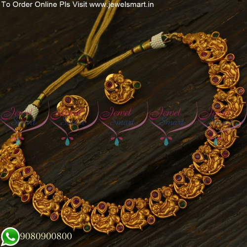 Baby Krishna Matte Look Necklace Set Temple Jewellery Exclusive Designs NL12300RG
