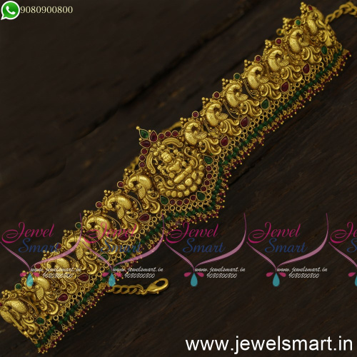 Bahubali Style Temple Vaddanam Nagas Jewellery Designs Double Layer Crystals 