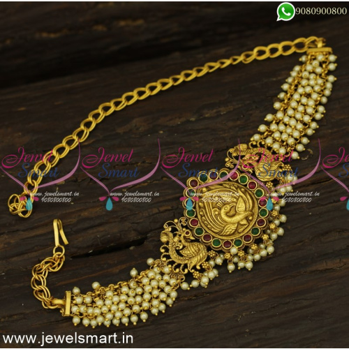 Handcrafted Beads Danglers Bridal Jewellery Designs Vanki Bajuband Belt Type V24714