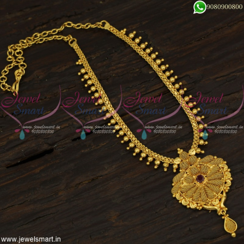Beads Model Arumbu Chain Necklace Simple Gold Covering Jewellery NL22600