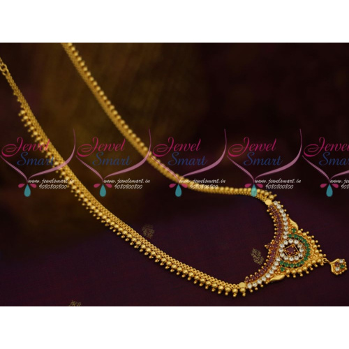Beads Model Long Chain Necklace Designs In Gold Plated Jewellery NL11741A