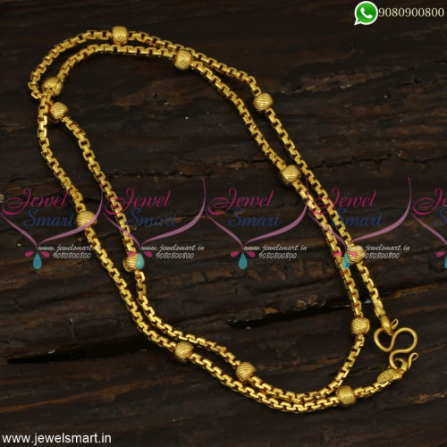 Beautiful Covering Gold Chain Designs With Dotted Balls Daily Use Jewellery C23243