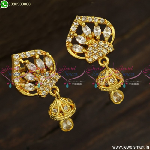 Beautiful Gold Plated Earrings with Small or Mini Jhumka Drops For Daily Wear ER23579