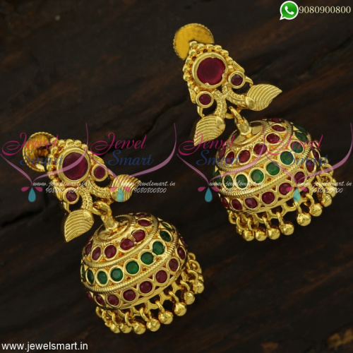 Small and Beautiful Jhumka Earrings Gold Model Fashion Jewellery Online 