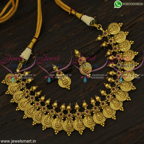 Beautiful Kasumalai Gold Necklace Design Latest Antique Temple Jewellery Online NL22506